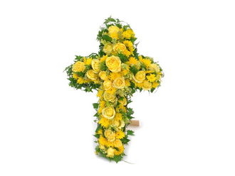 Kreuz mit gelben Blumen